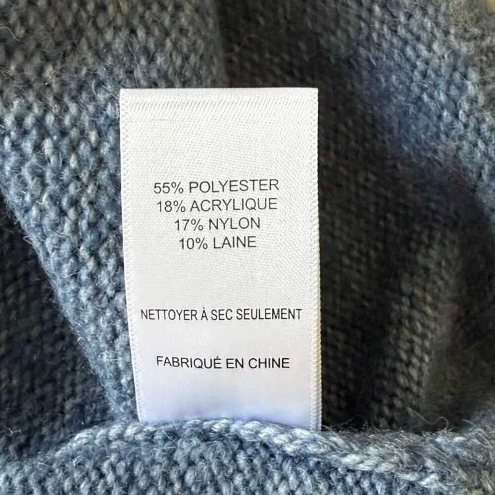 NWT All in Favor Sweater Dress gray-blue, high collar with zipper, size XS - Picture 15 of 16